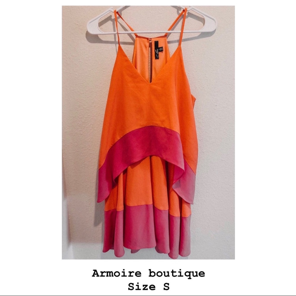 Orange & pink layered dress